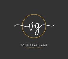 VG Initial letter handwriting and  signature logo. A concept handwriting initial logo with template element. vector