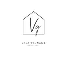 VG Initial letter handwriting and  signature logo. A concept handwriting initial logo with template element. vector