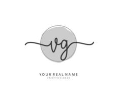 VG Initial letter handwriting and  signature logo. A concept handwriting initial logo with template element. vector