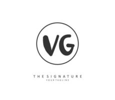 VG Initial letter handwriting and  signature logo. A concept handwriting initial logo with template element. vector