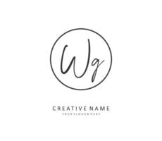 WG Initial letter handwriting and  signature logo. A concept handwriting initial logo with template element. vector