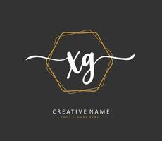 XG Initial letter handwriting and  signature logo. A concept handwriting initial logo with template element. vector