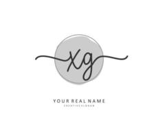 XG Initial letter handwriting and  signature logo. A concept handwriting initial logo with template element. vector