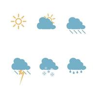 Simple weather icon set. Flat vector isolated on white background