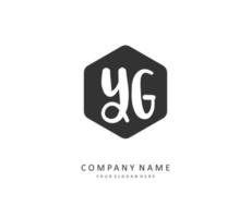 YG Initial letter handwriting and  signature logo. A concept handwriting initial logo with template element. vector