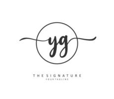 YG Initial letter handwriting and  signature logo. A concept handwriting initial logo with template element. vector