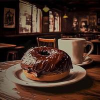 donut illustration AI Generated photo