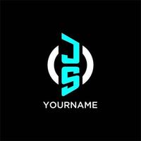 JS circle monogram logo vector