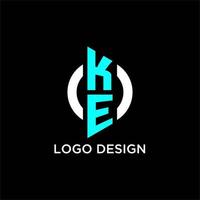 ke circulo monograma logo vector