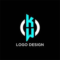 KW circle monogram logo vector