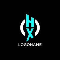 HX circle monogram logo vector