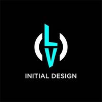 LV circle monogram logo vector