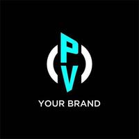 PV circle monogram logo vector
