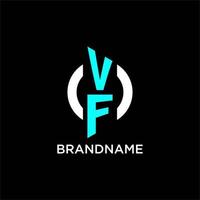 VF circle monogram logo vector