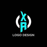 XR circle monogram logo vector