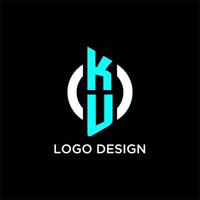 KU circle monogram logo vector