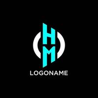 HM circle monogram logo vector