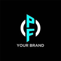 PF circle monogram logo vector