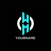 WM circle monogram logo vector