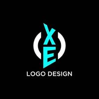 XE circle monogram logo vector
