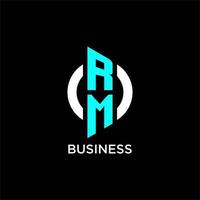 RM circle monogram logo vector