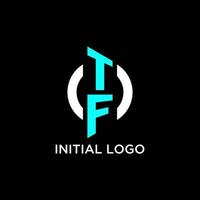 TF circle monogram logo vector