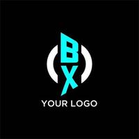 BX circle monogram logo vector