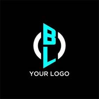 BL circle monogram logo vector