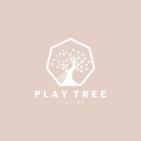 Tree Logo Design, Playground Vector, Education Tree Icon vector