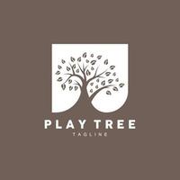 Tree Logo Design, Playground Vector, Education Tree Icon vector