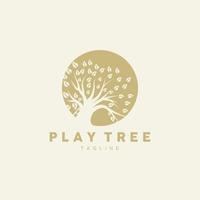 Tree Logo Design, Playground Vector, Education Tree Icon vector