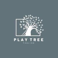 Tree Logo Design, Playground Vector, Education Tree Icon vector