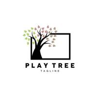 Tree Logo Design, Playground Vector, Education Tree Icon vector