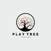 Tree Logo Design, Playground Vector, Education Tree Icon vector