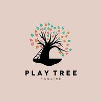 Tree Logo Design, Playground Vector, Education Tree Icon vector