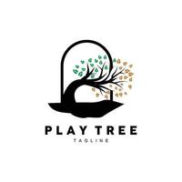 Tree Logo Design, Playground Vector, Education Tree Icon vector