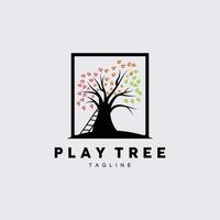 Tree Logo Design, Playground Vector, Education Tree Icon vector