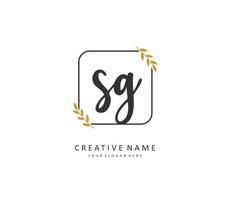 SG Initial letter handwriting and  signature logo. A concept handwriting initial logo with template element. vector