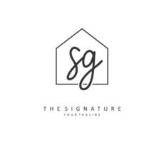SG Initial letter handwriting and  signature logo. A concept handwriting initial logo with template element. vector
