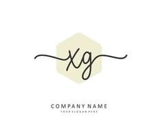 XG Initial letter handwriting and  signature logo. A concept handwriting initial logo with template element. vector