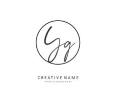 YG Initial letter handwriting and  signature logo. A concept handwriting initial logo with template element. vector