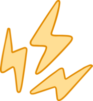 Lightning bolt, Thunderbolt, flat and doodle style png