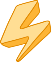 Lightning bolt, Thunderbolt, flat and doodle style png