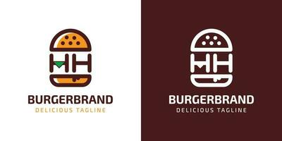 Letter HH Burger Logo, suitable for any business related to burger with H or HH initials. vector