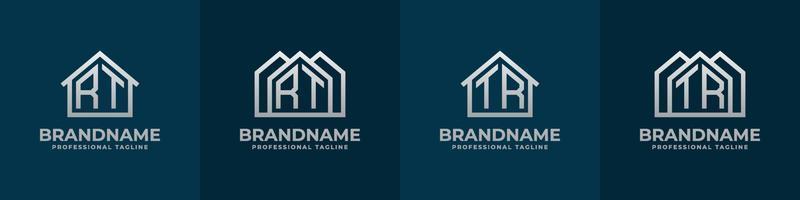 Letter RT and TR Home Logo Set. Suitable for any business related to house, real estate, construction, interior with RT or TR initials. vector