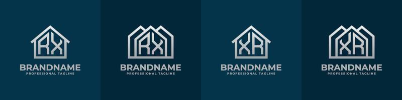 Letter RX and XR Home Logo Set. Suitable for any business related to house, real estate, construction, interior with RX or XR initials. vector