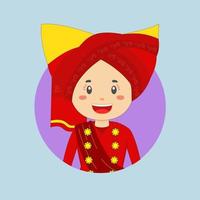 Avatar of a West Sumatra Indonesian Character vector