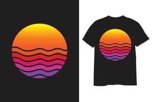 diseño de camiseta vintage retro puesta de sol vector