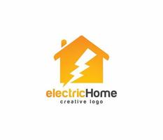 logotipo de casa eléctrica vector