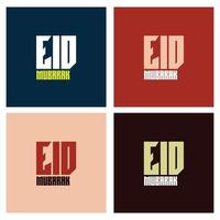 hermosa conjunto de tipografía o caligrafía eid Mubarak vector diseño color y degradado